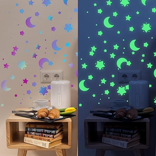 Miniatura 3 de AHIJOY Vinilo adhesivo permanente que brilla en la oscuridad, 12 pulgadas x 10 pies, ópalo holográfico blanco a verde neón, vinilo adhesivo luminoso