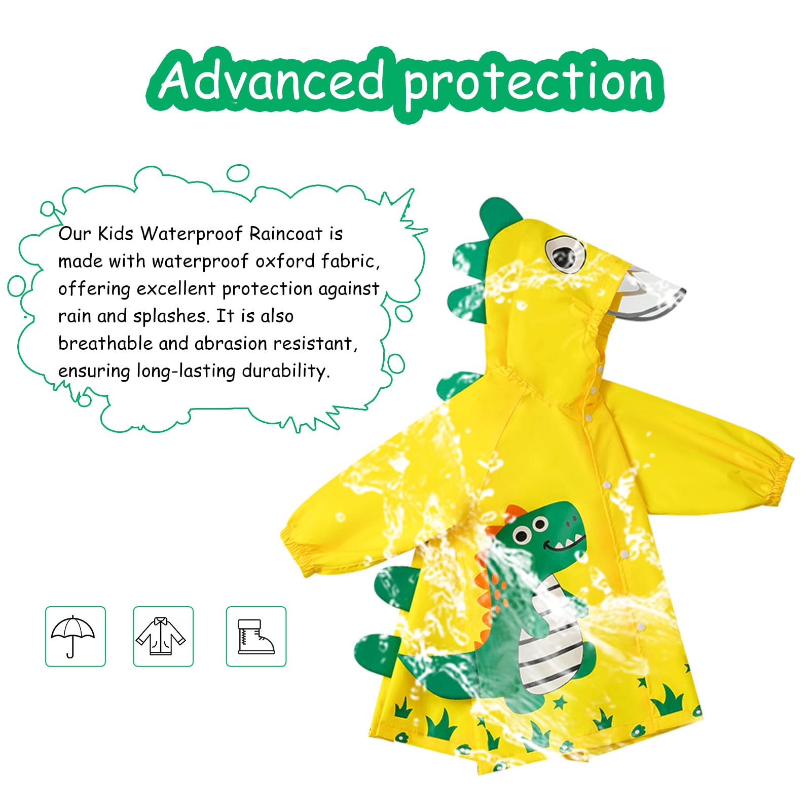 Bambini Poncho Antipioggia Impermeabile Mantello Antipioggia Pieghevole Impermeabile Bambini Carino Impermeabile Leggero Zaino Di Scuola Hoodied Impermeabile