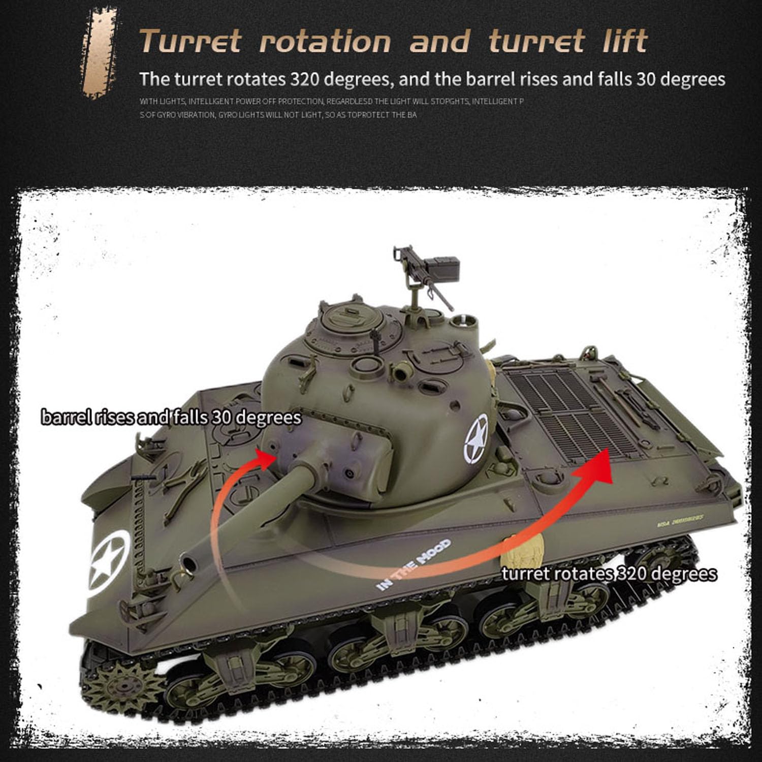 TOUCAN RC HOBBY Henglong 1/16 7.0 RC Tank M4A3 Sherman 3898 320° Torreta Barrel Recoil BB IR Smoking Steel Gearbox Battery 2.4G Radio