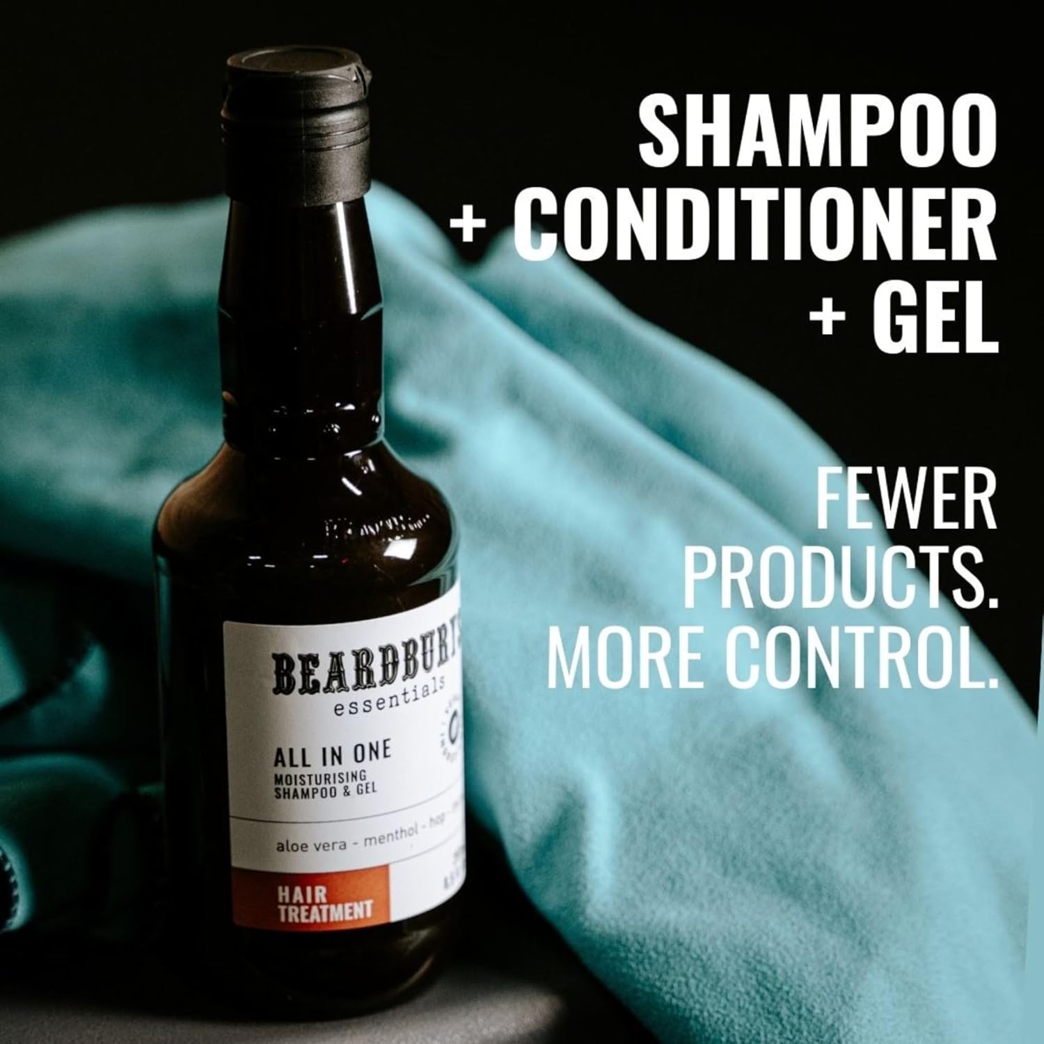 Beardburys Essentials All-in-One Shampoo Pack 2 x 8.5 Fl. Oz, Conditioner & Body Wash for Men, 3-in-1 Moisturizing Shampoo, Sulfate and Paraben Free, All Hair Types, Travel Size, Natural Ingredients