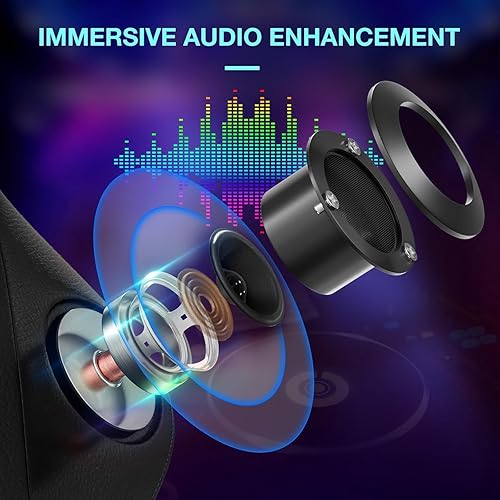 Miniatura 4 de HOFFREE Silla LED para Juegos con Altavoces, Silla de Juego Masaje Grande y Alta, Sillas de Computadora para Juegos Ergonómicas, Silla Reclinable de