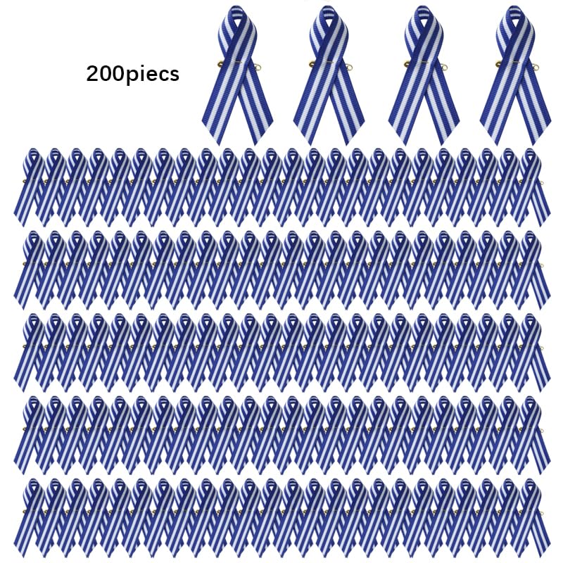 Image of 200 Pieces ALS Awareness Ribbons with Safety Pins 1.4 * 3 inch