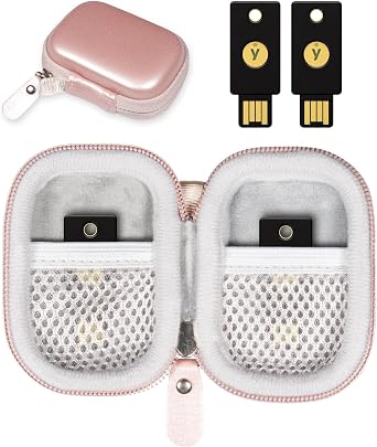 Security Key Case Compatible with Yubico YubiKey 5Ci NFC, 5Ci NFC, 5 Nano, 5 NFC, Yubico 5C NFC, OnlyKey FIDO2, FIDO, U2F Thetis, Dual Mesh Pockets to Increase Security Keys