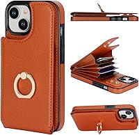 Vista 15 de Folosu Funda compatible con iPhone 15 con soporte para tarjetas, rotación de 360°, soporte de anillo de dedo con función atril, bloqueo RFID, doble