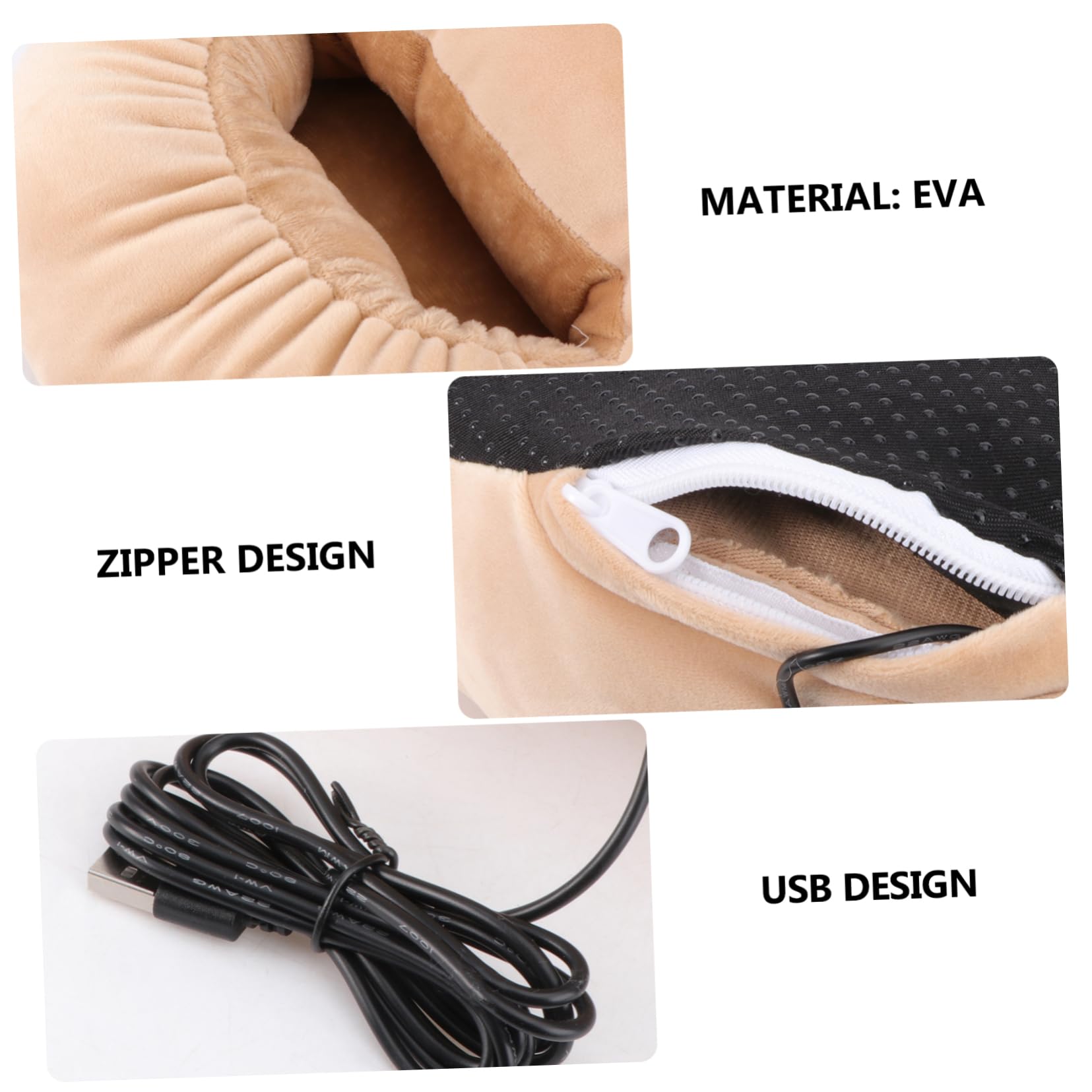 BESPORTBLE Foot Warmer Heating Shoes Usb Rechargeable Soft Warm Shoes for Men Women Home Office