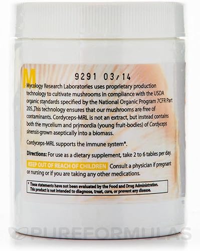 Miniatura 4 de Cordyceps Sinensis-MRL 500 mg - 90 Tabletas por Mycology Research Laboratories