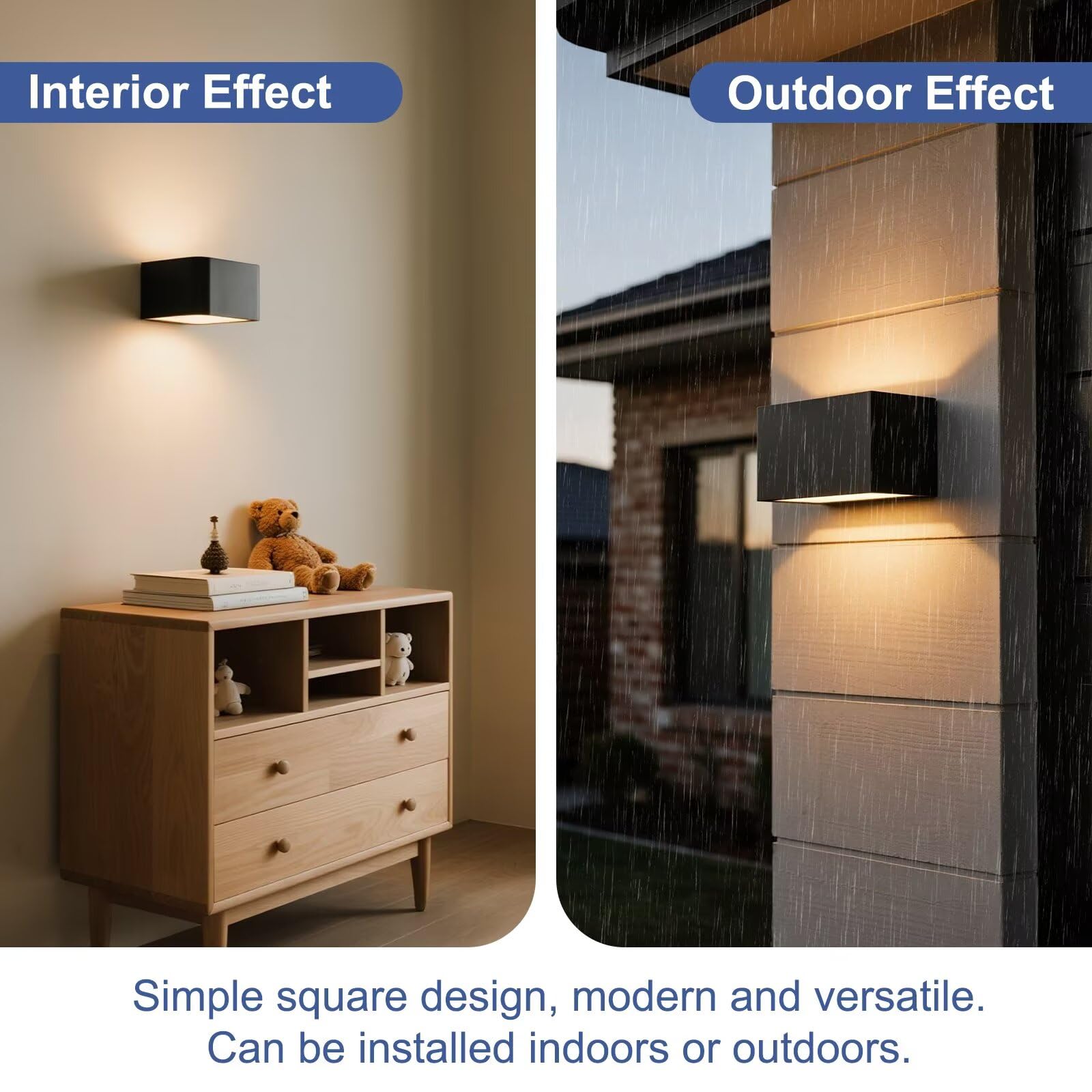 ChangM 2 Piezas Aplique Pared Exterior 7W Lámpara Led, Con Haz de Luz Ajustable, IP65, Con Bombilla LED G9 Reemplazable, Carcasa Negra
