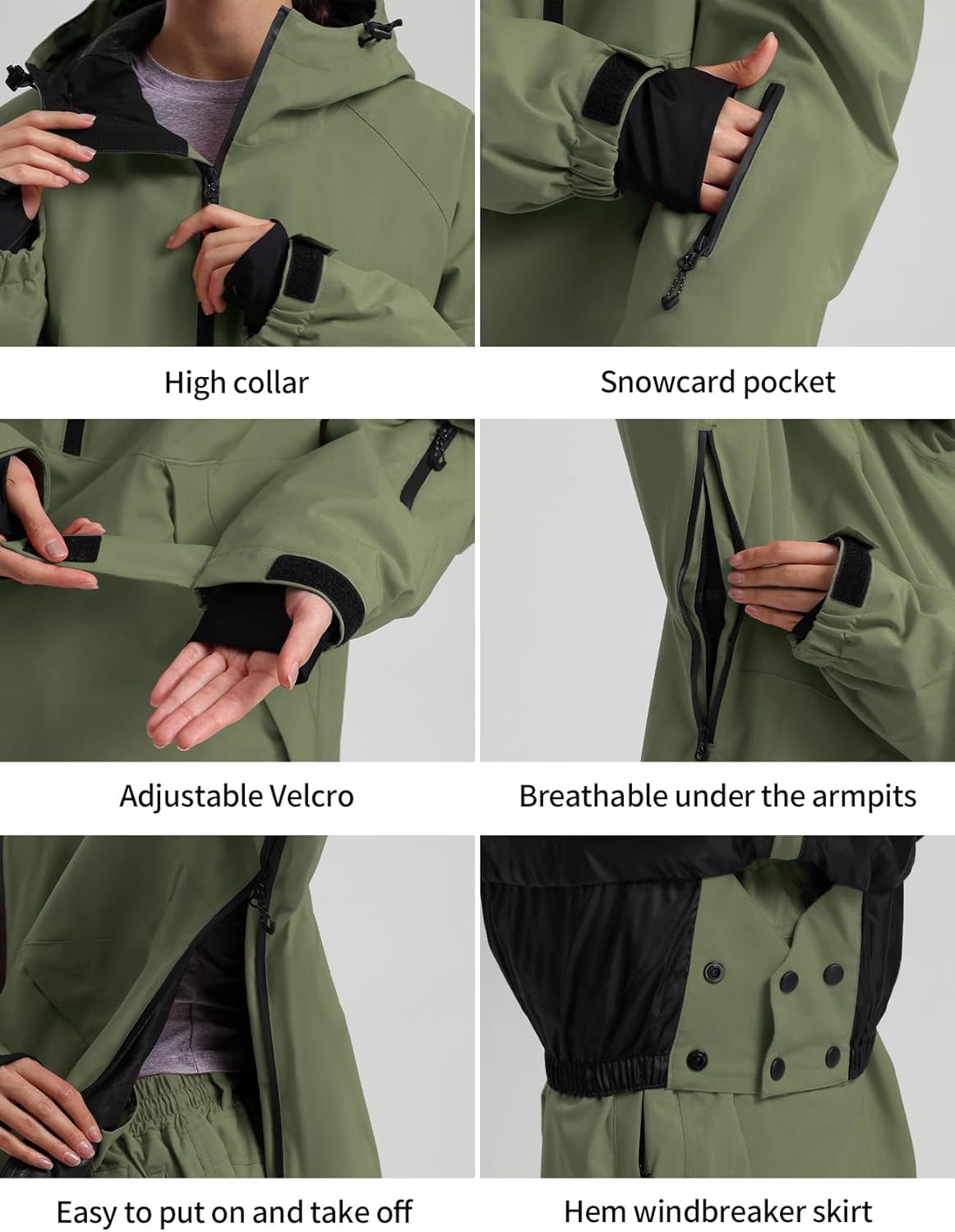 GSOU SNOW Womens Ski Jacket and Pants Set Snowsuit Snow Coat Waterproof Windproof Ski Suit Warm for Winter - Image 4