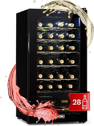 Cantinetta Vino KLARSTEIN Refrigerata - Frigo Vino Da 8 Bottiglie Con Vetrina, Illuminazione UV E Touch