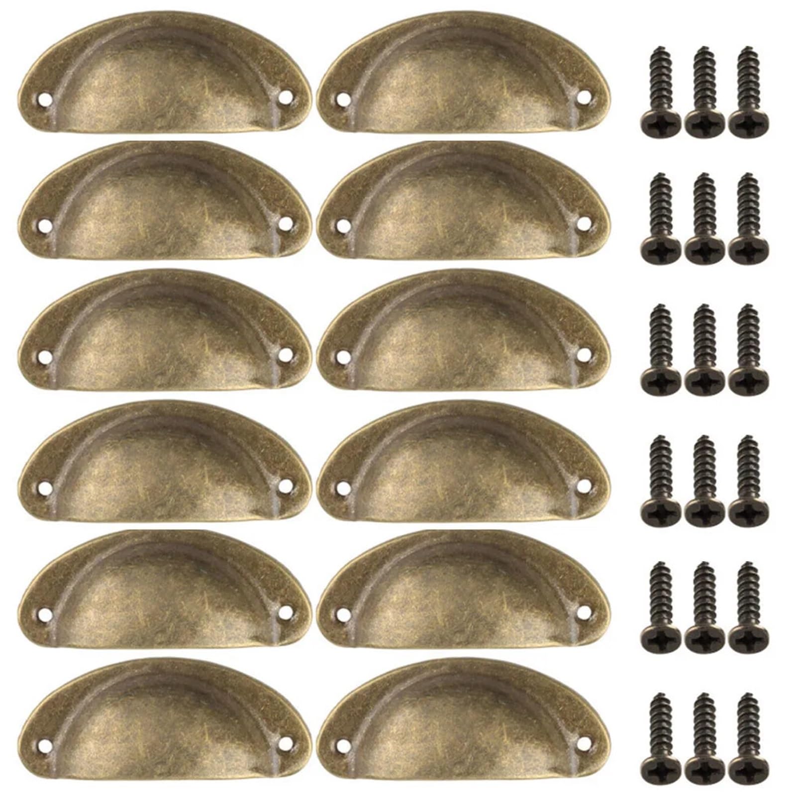 ZHSOAO 12 Pcs Drawer Handle Accessories Retro Semicircle Shell Tin Sheet Antique for Cabinet Cupboard(Color 6)