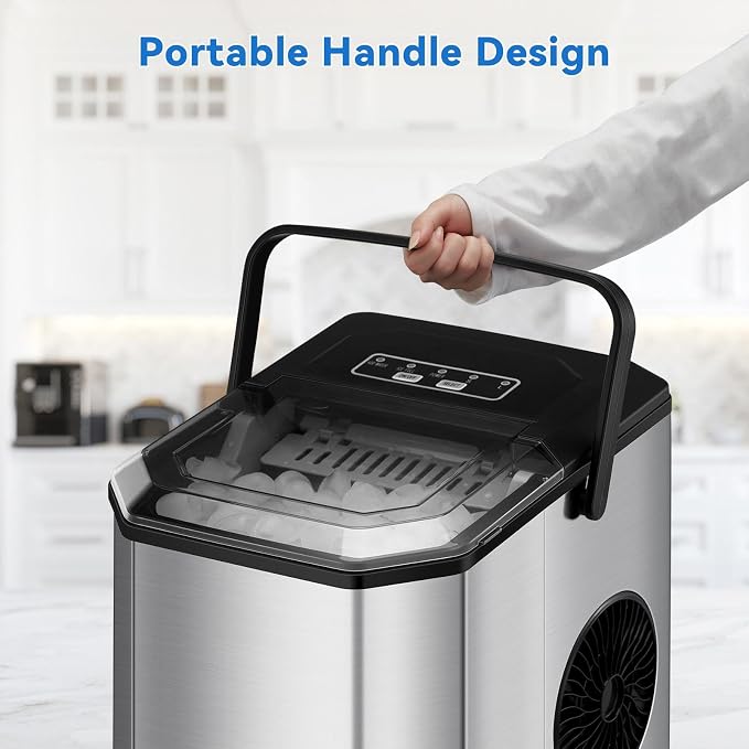 Fabricadora de hielo portátil de acero inoxidable 26 lbs miniatura 7