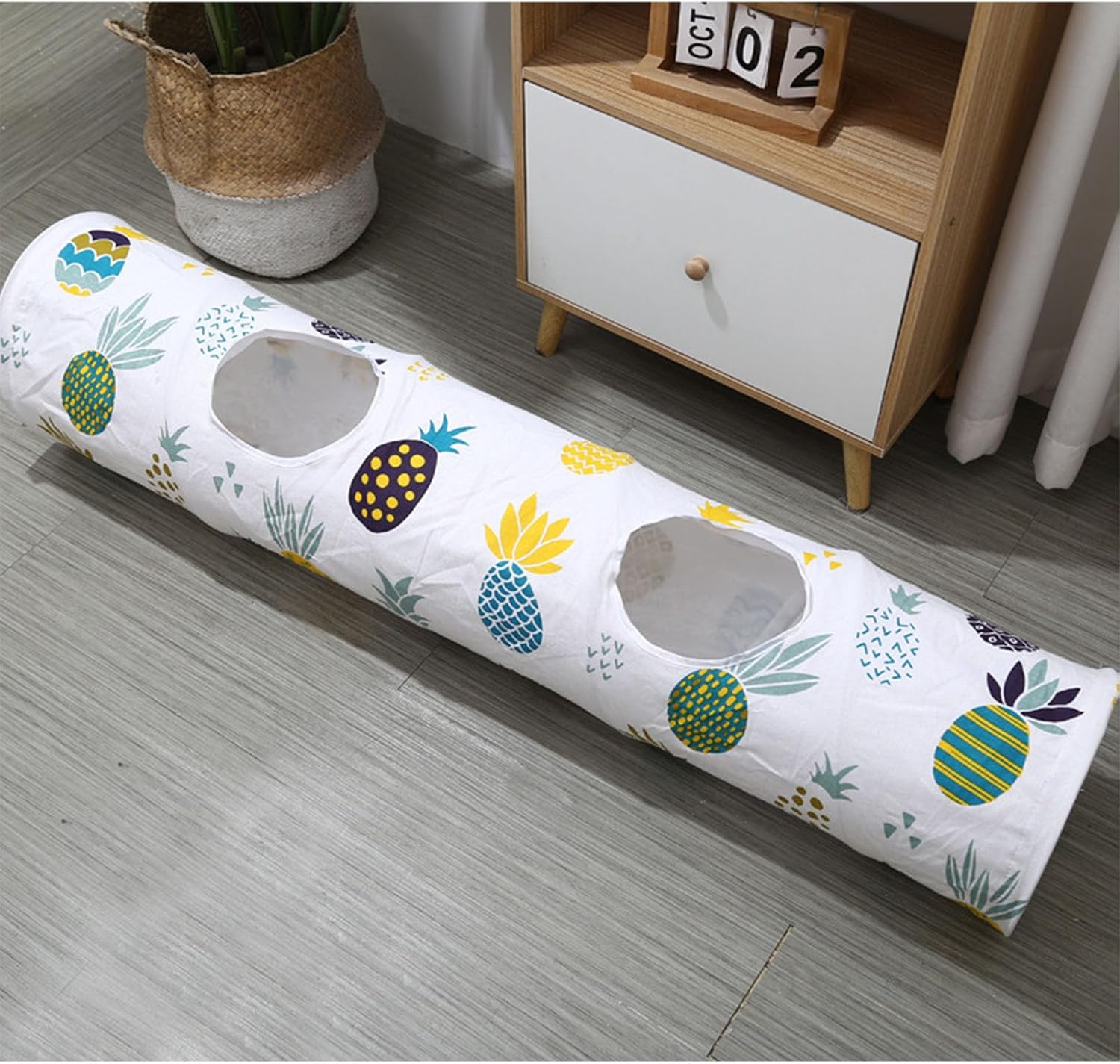 Tunnel Tube 2 Holes Tunnels Toy for Indoor Cats Tunnels Spring Hide-and-Seek Game