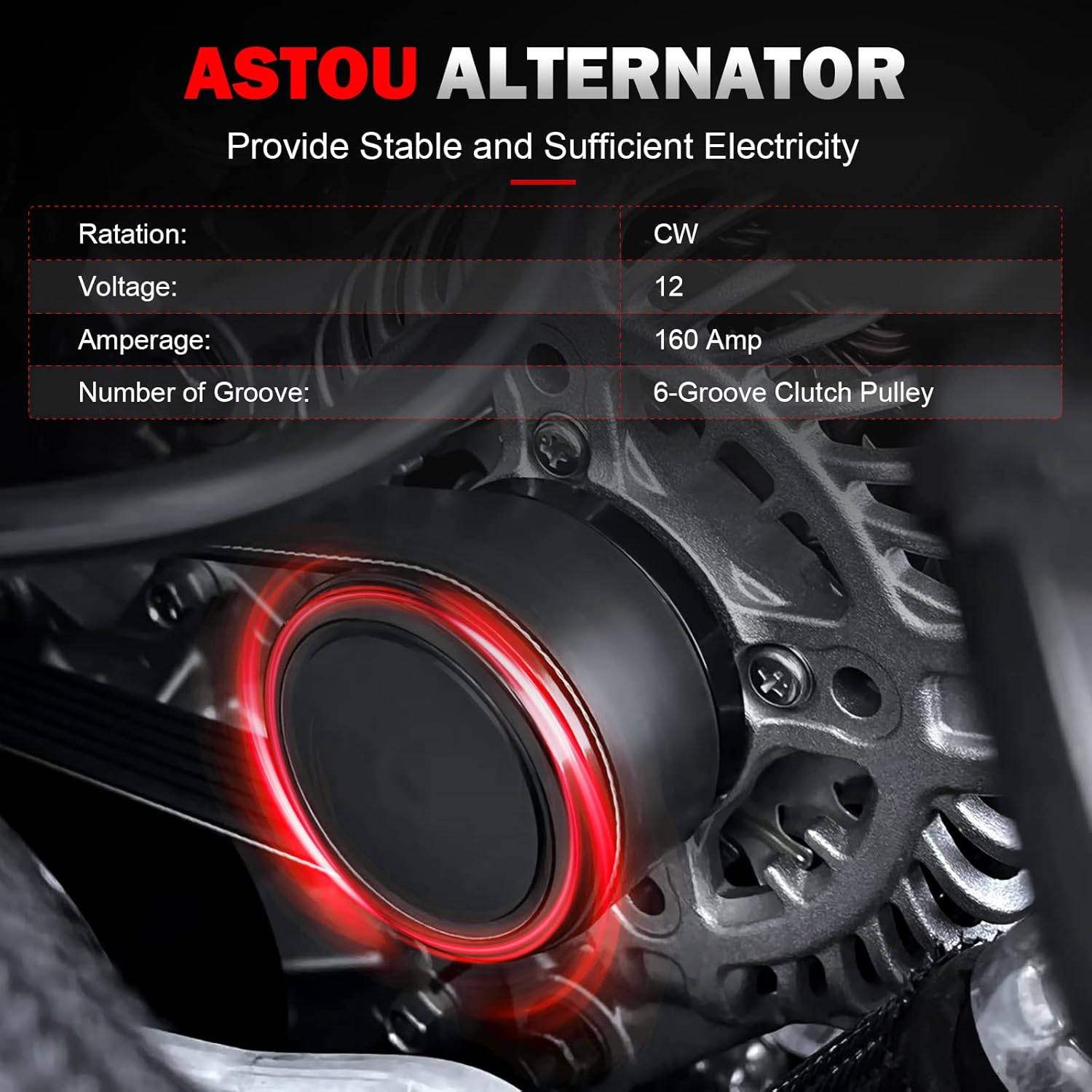ASTOU New Alternator Stable High Output Compatible for Dodge for Caravan 2001-2007 for Chrysler for Town & Country 2001-2007 Alternator Rebuild Kit Replace 13870