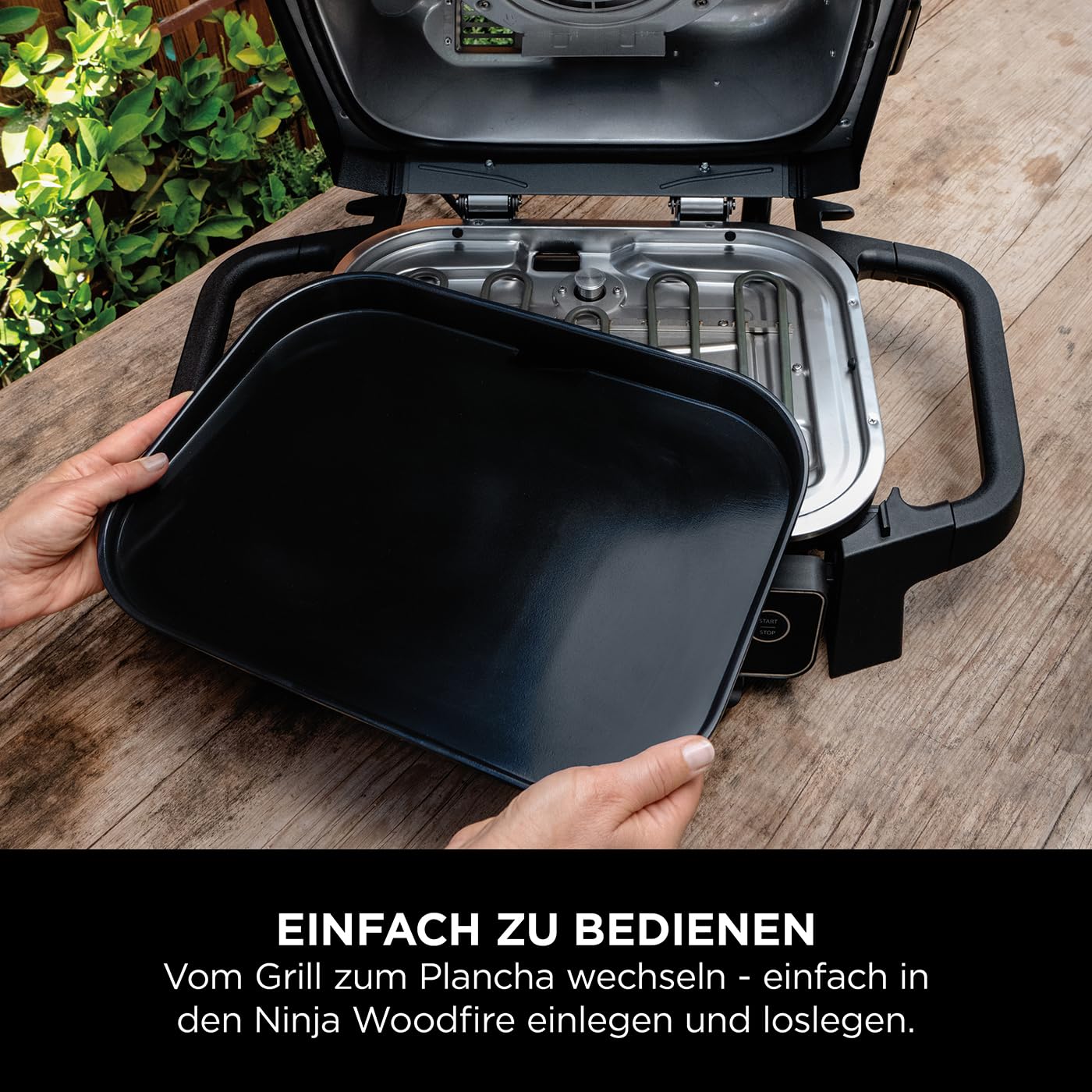 Ninja Woodfire Plancha [XSKGRIDPLTEUK] Offizielles Ninja Zubehör, Antihaftbeschichtung, Black, 28 x 5.4 x 37.2 cm