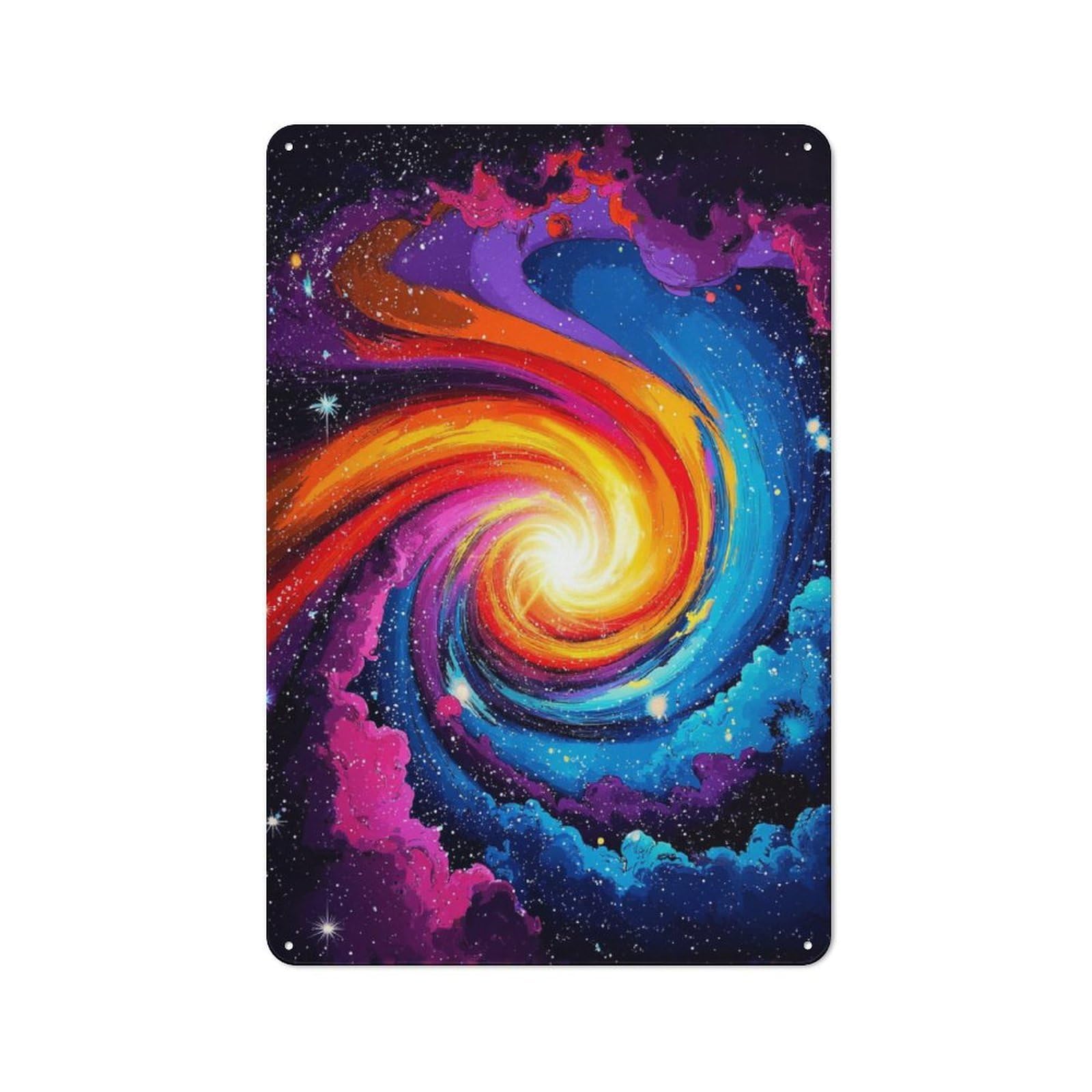 Junmoney Whirlwind Of Colors In Space Retro Metal Sign 30X20cm Featuring For Bar Or Restaurant, For Bar Decor Enthusiasts
