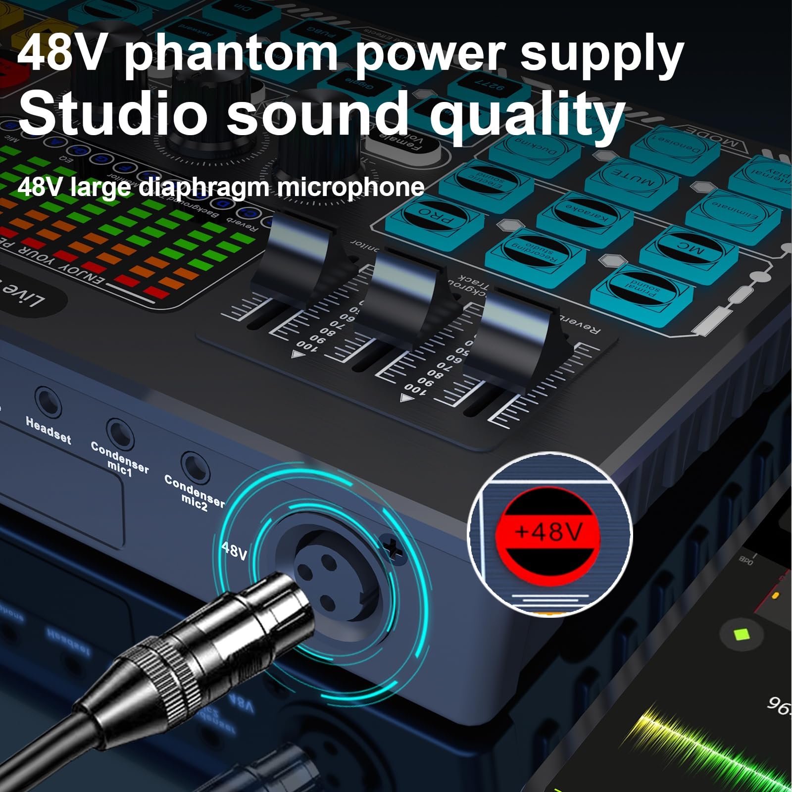 Kontroler DJ-ski, Interfejs karty dźwiękowej na żywo z efektami miksera DJ i zmieniaczem głosu Bluetooth Stereo