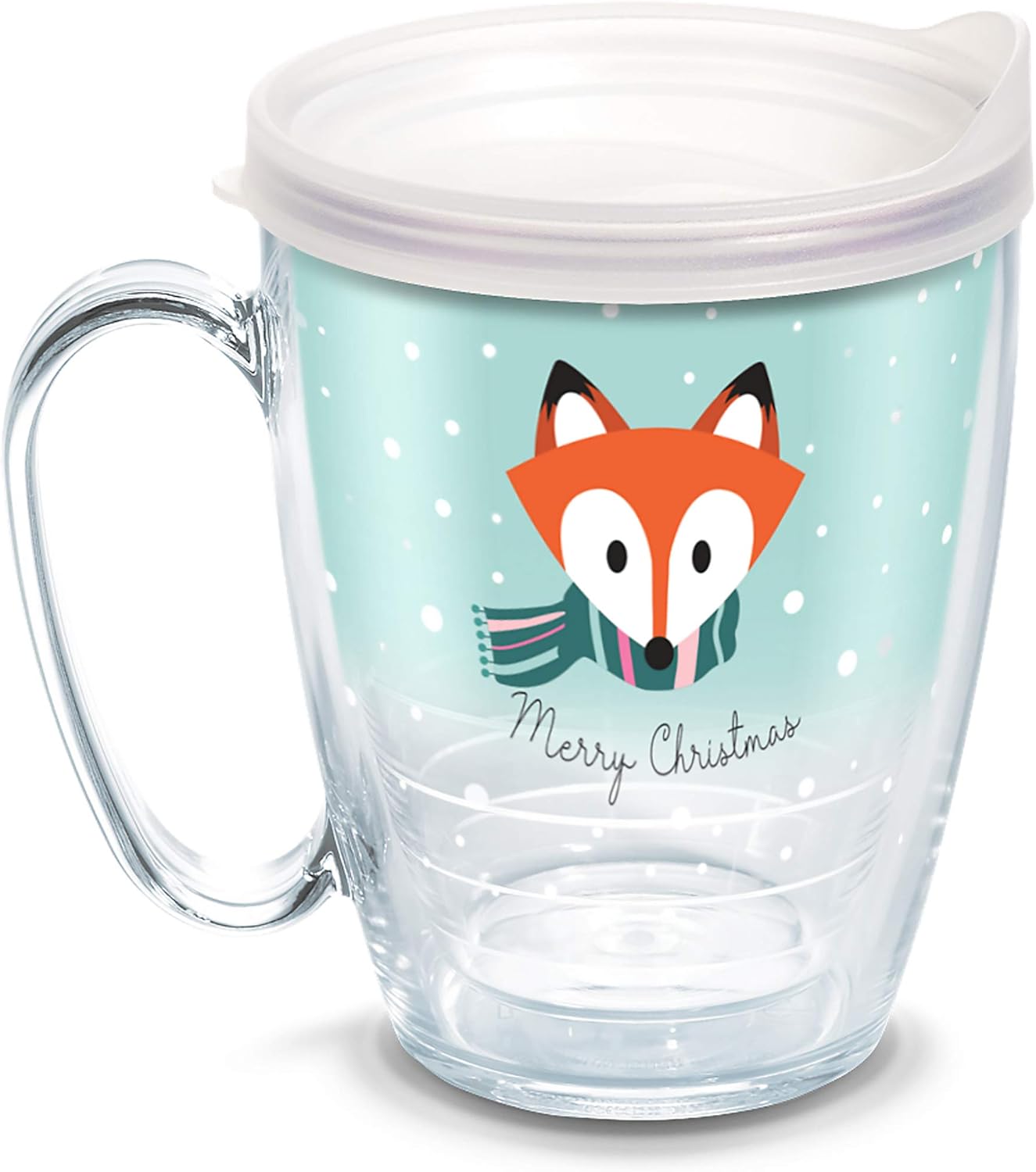 Tervis Christmas Holiday Fox Made in USA Double Walled Insulated Tumbler Travel Cup Keeps Drinks Cold & Hot, 16oz Mug, Classic