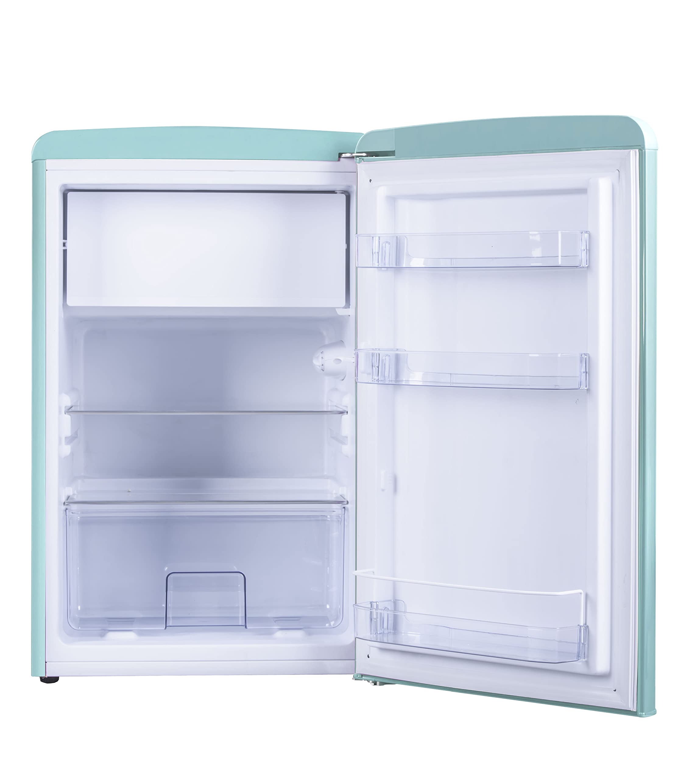 Amica KS 15612 T Retro lodówka z zamrażalnikiem/Ice Blue / 88 cm (wys.) x 55 cm (szer.) x 62 cm (gł.) / design retro