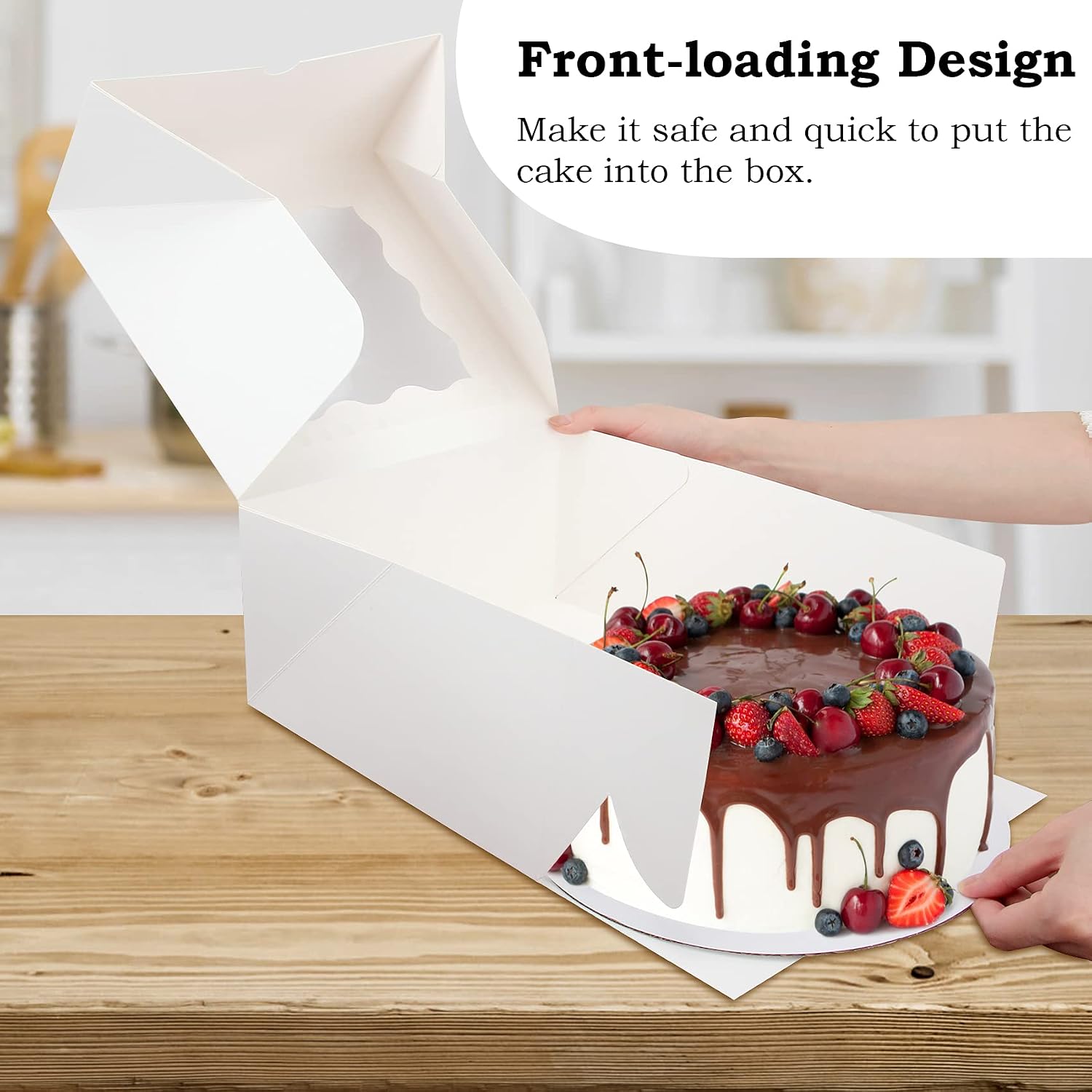 Colovis 18 Pcs Cake Boxes with Cake Boards, Easy Assembly, 10 Inches White Cake Boxes with window for Cake, Pie, Pastries (18, 10" x 10" x 5")