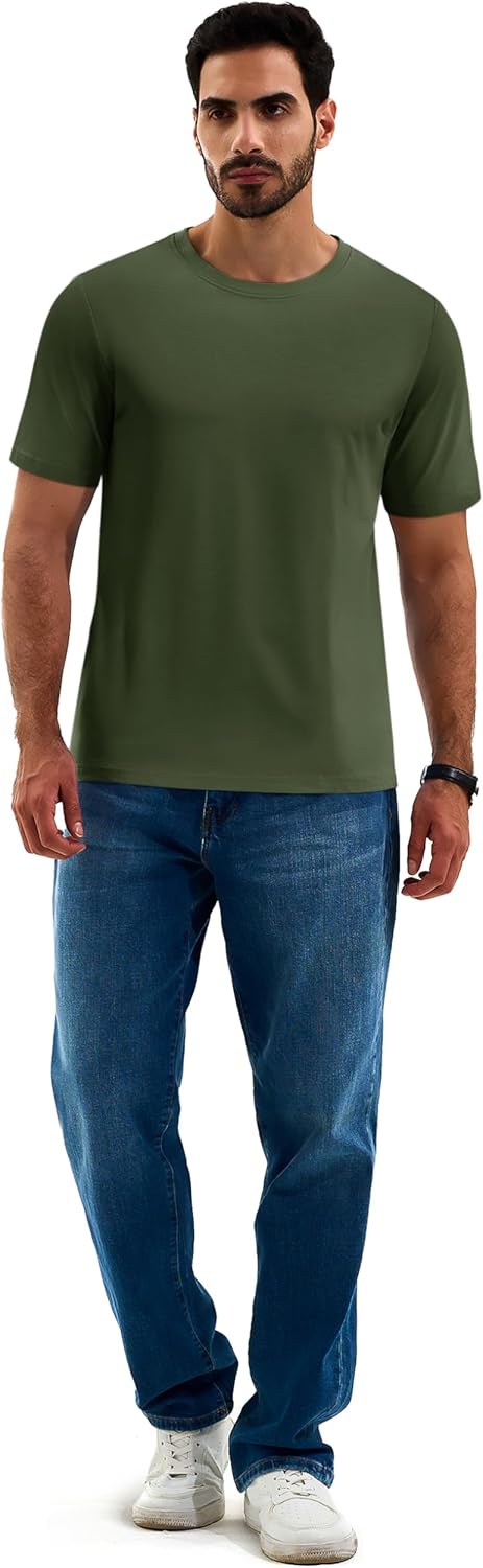 Cotrasen Mens T-Shirts Short Sleeve Cotton T Shirts Casual Plain Crew Neck Basic Tees Moisture Wicking Summer Shirts - Image 7