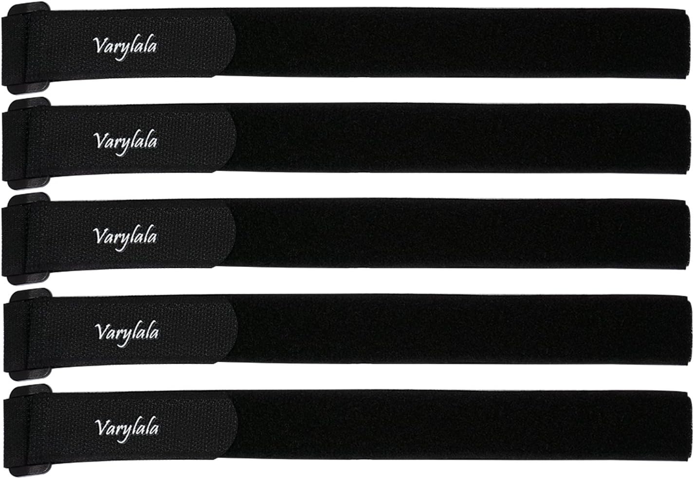 5 Pcs Hook and Loop Securing Straps Tie Downs Fastening Straps (1''x24'', Black)