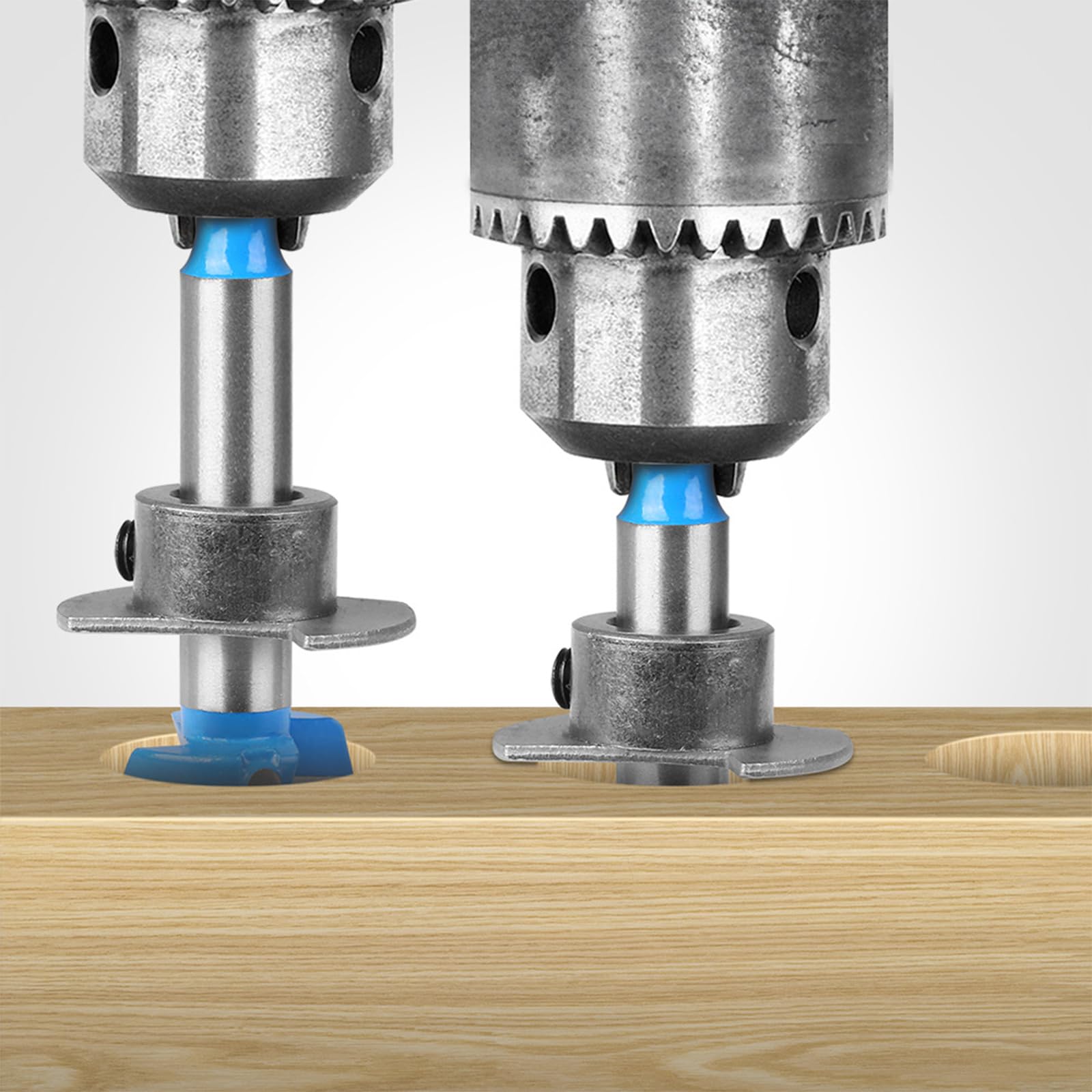 Set di 5 punte da trapano Forstner per legno, profondità regolabile, codolo esagonale per foratura precisa di cerniere da 15-35 mm, design esagonale antiscivolo