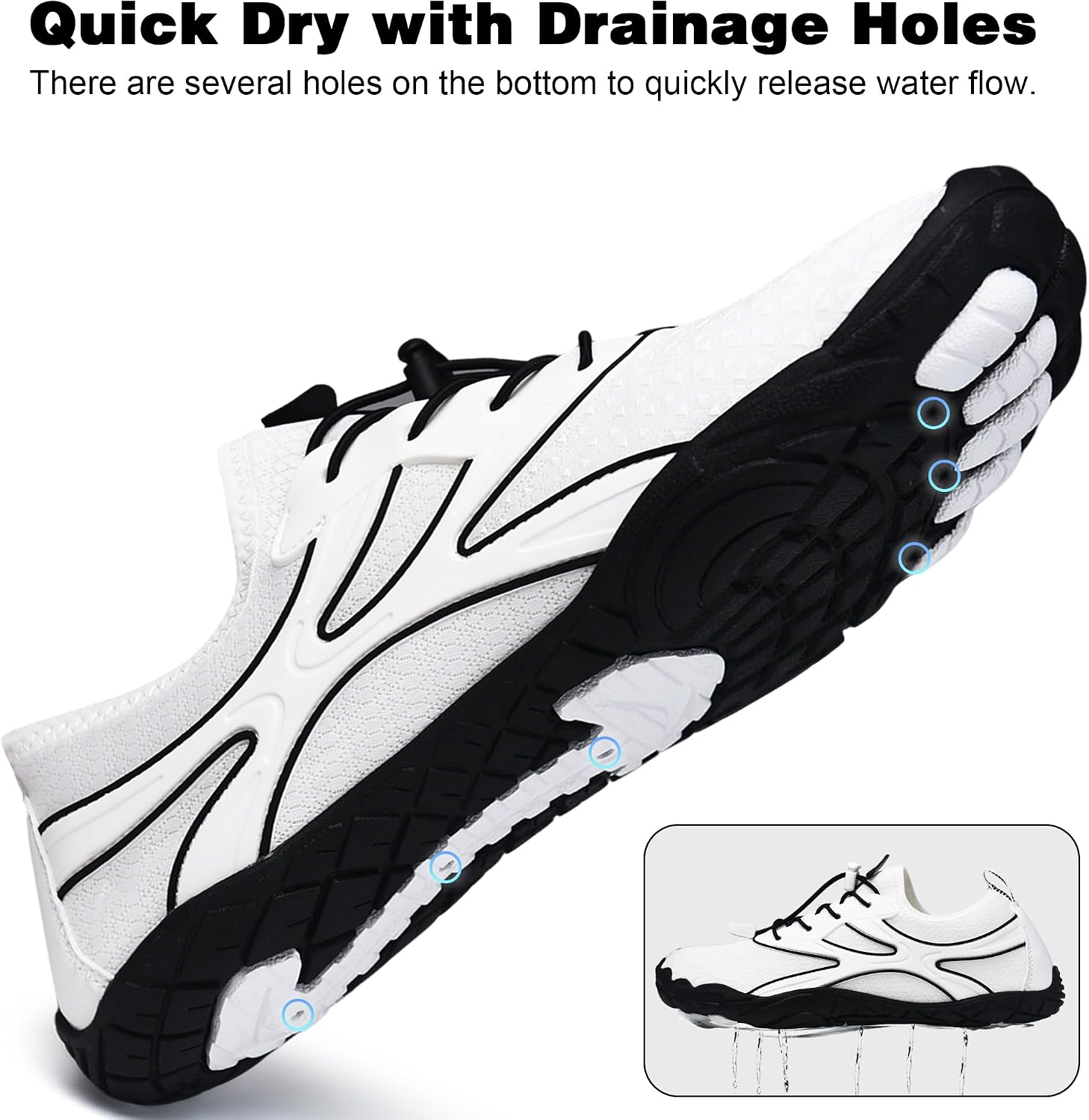 Water Shoes for Women Men, Swim Water Shoes, Beach Water Shoes, Barefoot Quick Dry Non-Slip for Hiking Surf River Pool Water Sports