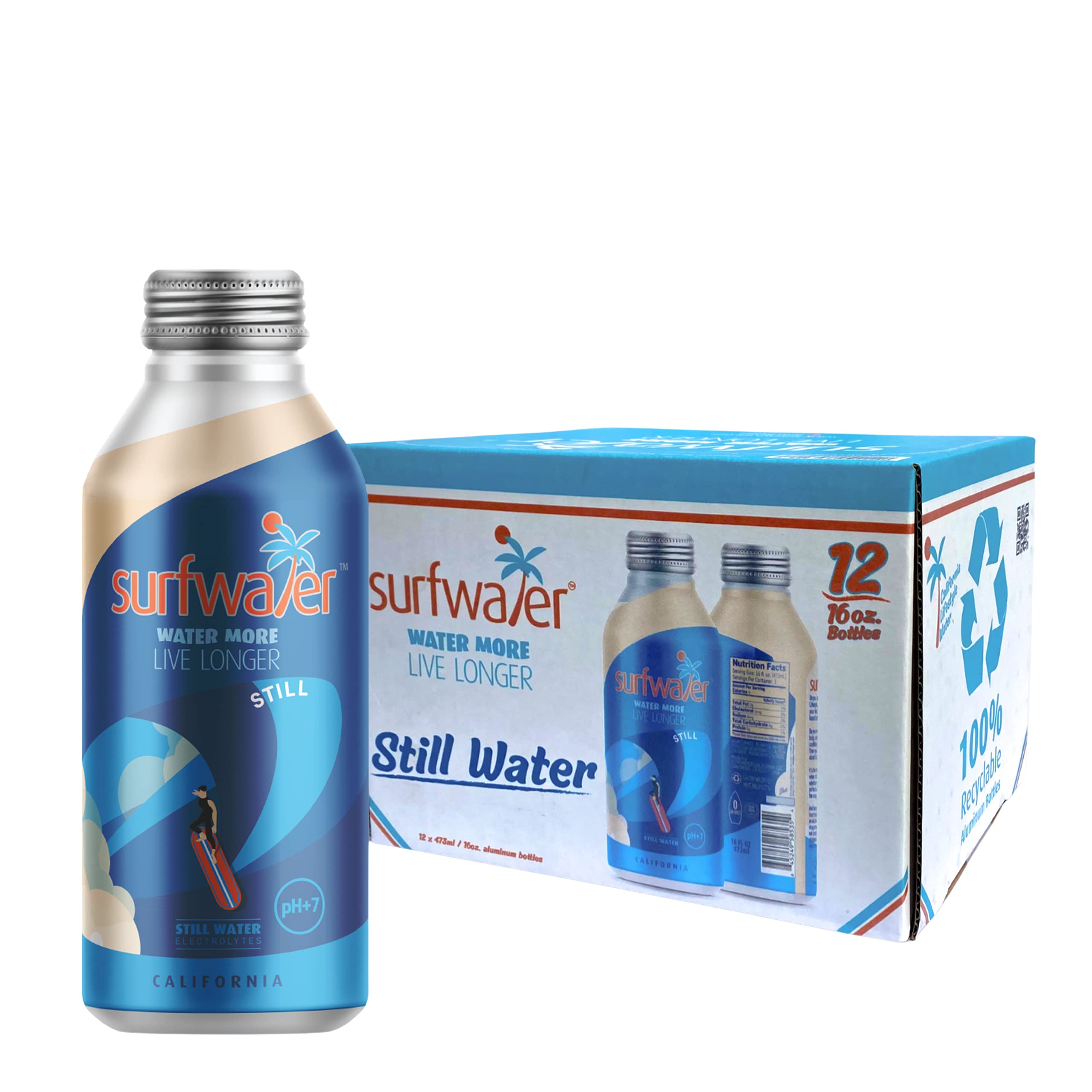 Buy SURFWATER, STILL Bottled Water Electrolyte Enhanced, pH Balanced