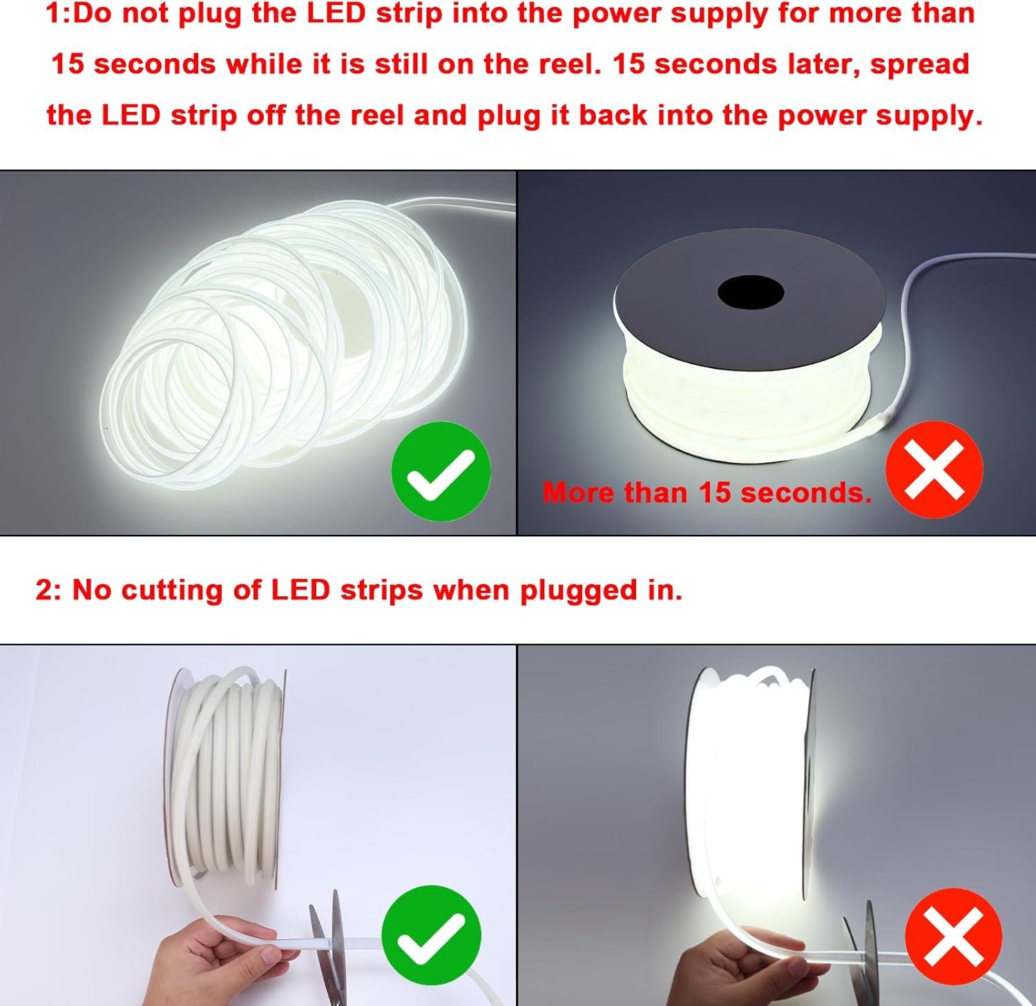 AC 110V COB LED Strip Lights Outdoor Waterproof 65.6ft, 6000K Cool White Super Bright 200W CRI 90+ LED Rope Light, IP65 Flexible Cuttable, for Bedroom Garden Commercial House