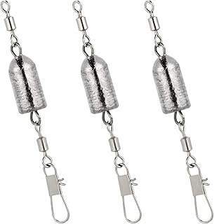 Yoshikawa Lot 10 Fishing Weights Quick Rig Rolling Swivel with Interlock Snap Bullet Lead Sinker Connector Saltwater Fresh...