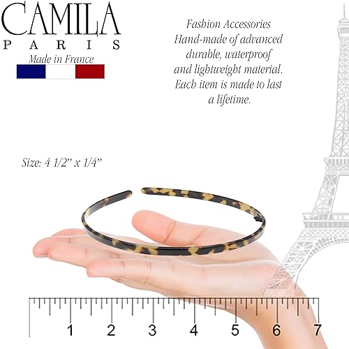 Miniatura 4 de Camila Paris CP3469 - Diadema francesa para mujer hecha a mano Tokio banda de agarre fuerte para mujer ligera y muy flexible antideslizante y