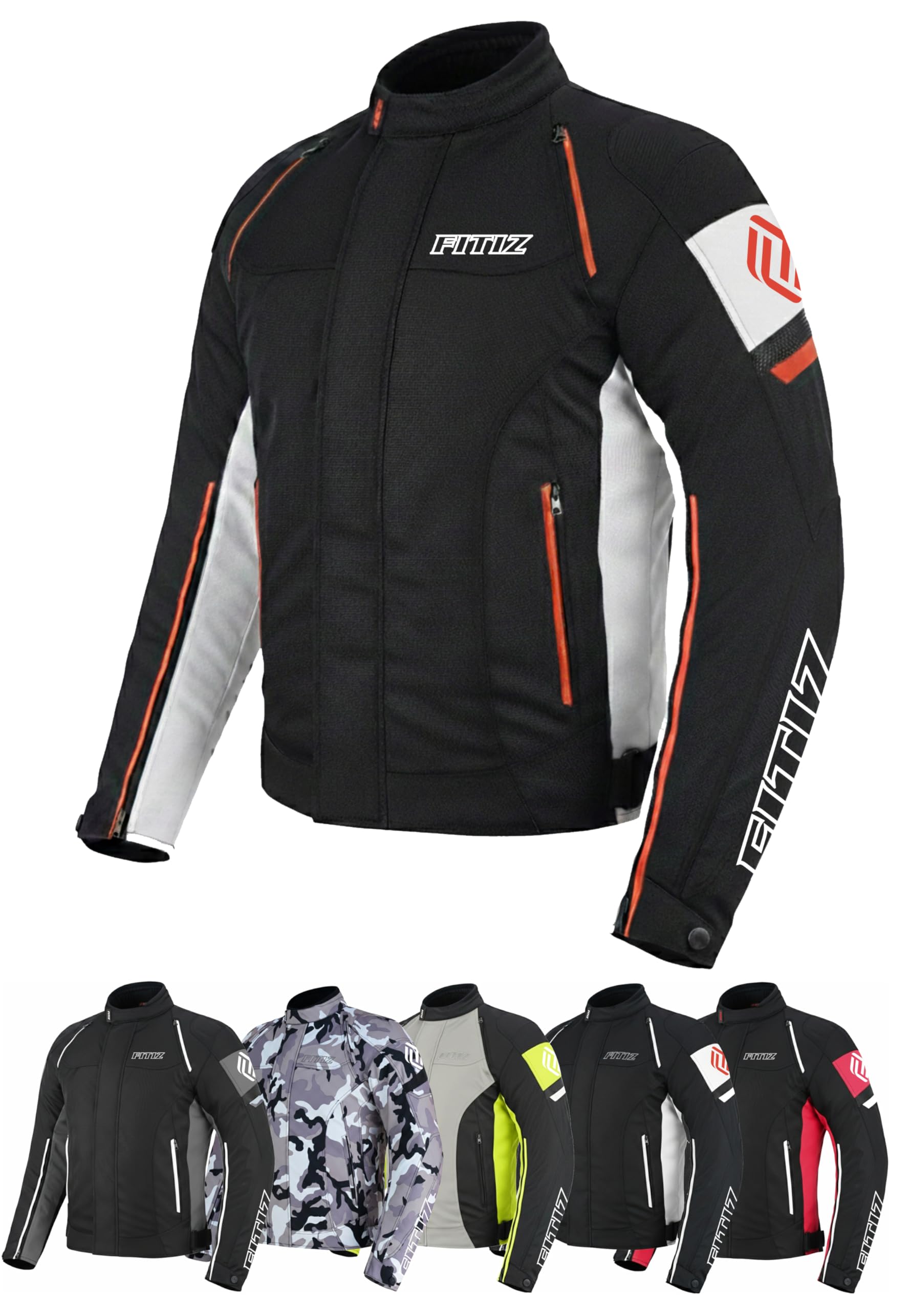 Premium Motorcycle Jacket Men for Adventure/Touring with Cordura Textile Summer Winter Windproof Bike Jacket for Racing, Riding Removeable CE Approved Protections