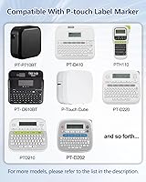 Vista 6 de Cruxer Paquete de 4 cintas de repuesto para P-Touch TZe-525 AZe-525 azul, blanco sobre azul, 0.35 pulgadas, 0.354 in x 26.2 ft, compatible