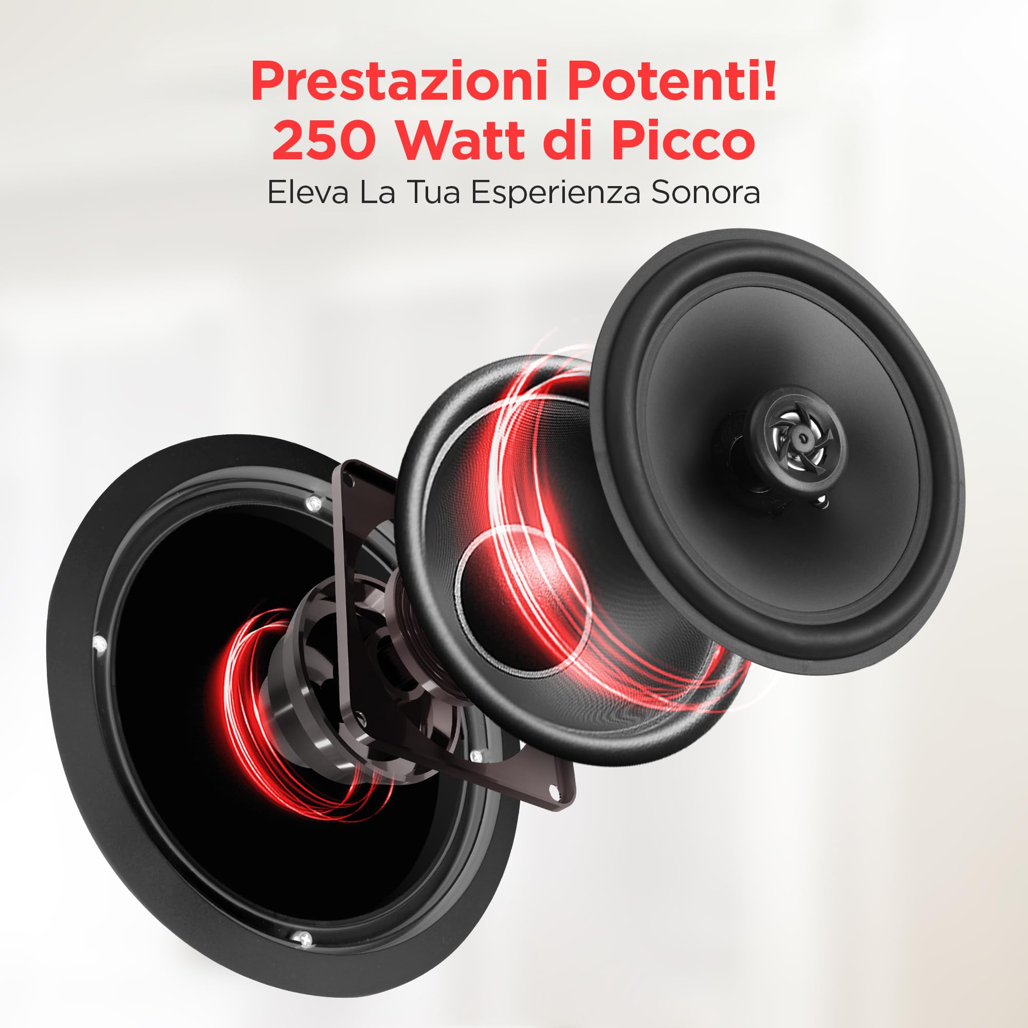 Coppia Altoparlanti Da Incasso Pyle 20 Cm – 2 Vie 250W Picco, Risposta 50Hz-20kHz, Montaggio A Filo, Per Soffitto E Parete