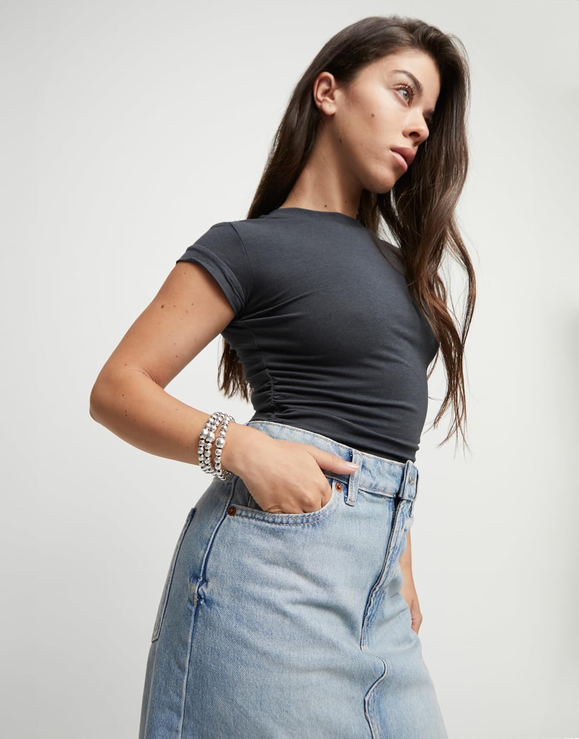 Uno de 50 Three-Strand Beaded Bracelet, SER INTREPIDA, 7"