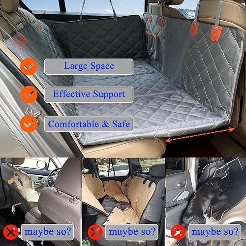 Miniatura 5 de KINMAC Funda de asiento de automóvil para perro para asiento trasero, parte inferior dura, colchón de cama de automóvil no inflable, extensor de