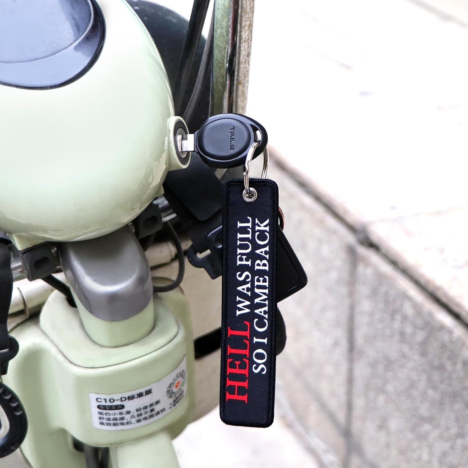 2 Pack Motorcycle Keychains Jet Tag Durable Double Side Key Tag Ring for Motorcycles, Scooters, Cars Key Chains and Gifts for Women Men Kids Boyfriend Girlfriend image 4