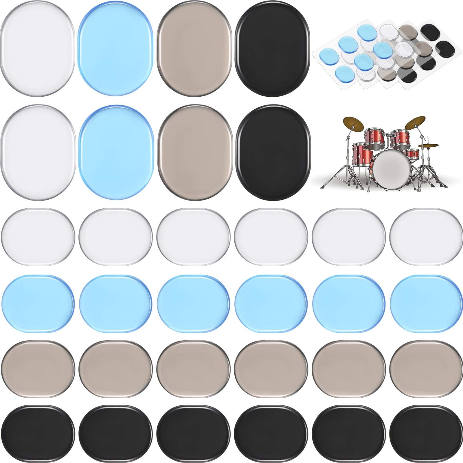 Drum Dampeners Gel Pads, 48 Pieces Pads Silicone Silencers Soft Dampening 4 Colors Mute For Drums Tone Control