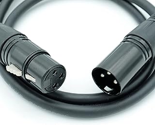 フレキシブル DMX ケーブル 3 ピン信号 XLR オス - メス ケーブル ワイヤー ステージ照明 DJ ライト用 インピーダンス 110 オーム ブラック(1m)