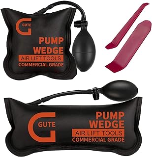 Gute Air Wedge Bags Pump, 2Pack Commercial Inflatable Air Wedges Pump Tool,Air Wedge Bag Tool-Professional Leveling Kit for Variety of Jobs. 300 LB Rating (2Sizes)