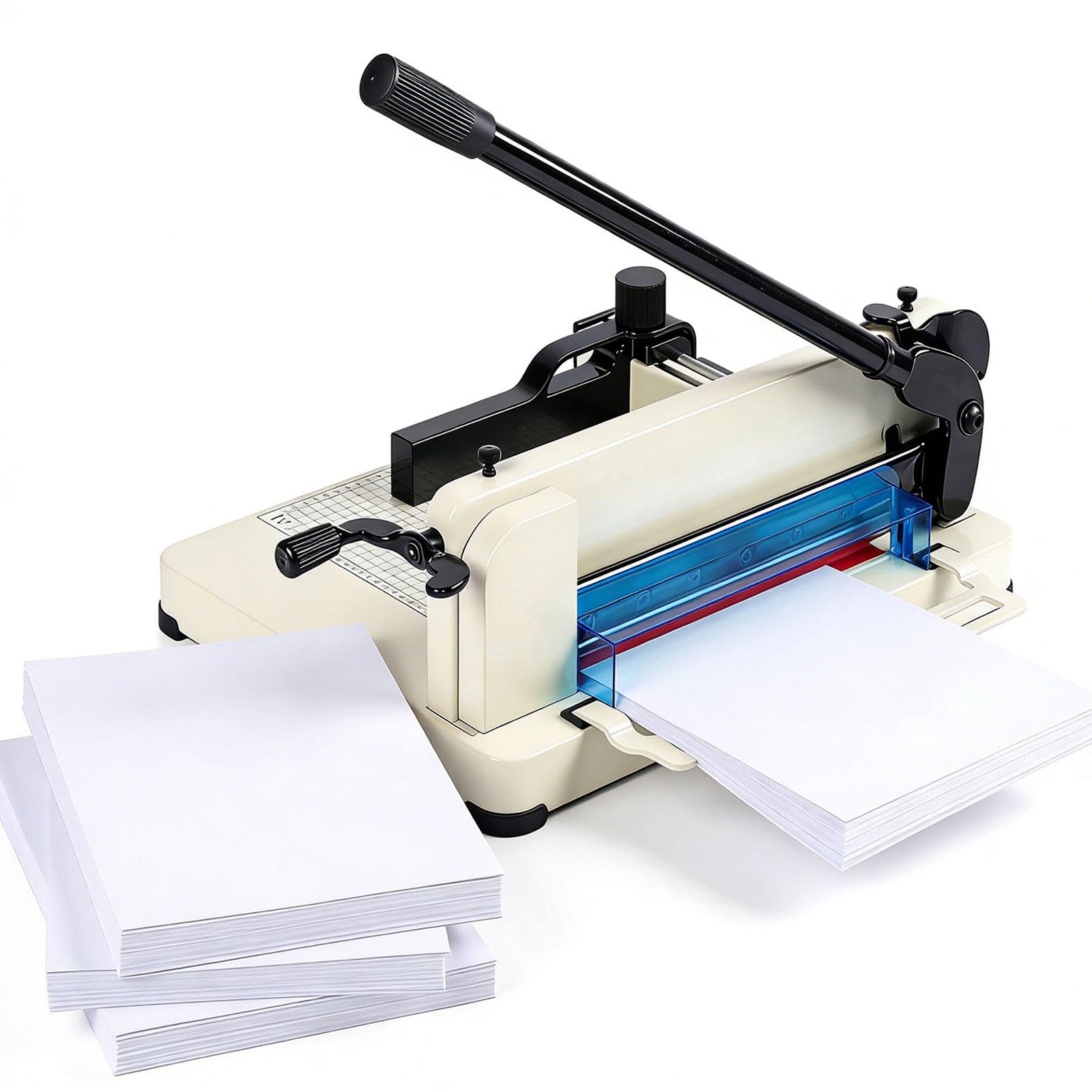 Taglierina a ghigliottina resistente, design industriale, lama da 30,5 cm, capacità massima di taglio: 400 fogli, adatta per ufficio e tipografia