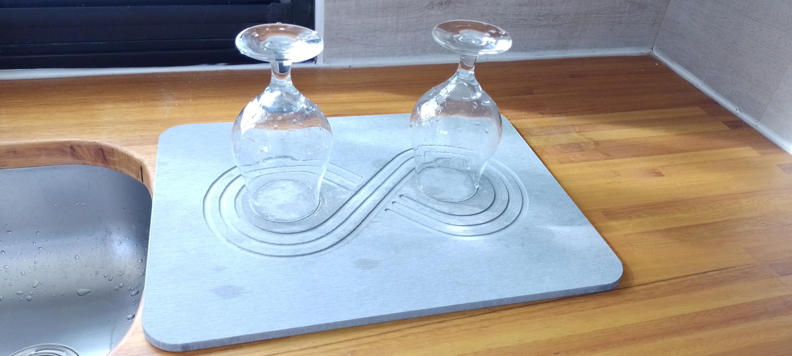 Tapete de secado de piedra para encimera de cocina, tapete de tierra de diatomeas de secado rápido, ultra absorbente, 15.8 x 11.8 pulgadas, antideslizante, resistente