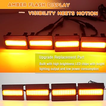 4pc Smoked Housing Amber LED Front Centra Grille Lights DRL Feature Kit for Toyota 4runner 2025 SR5,OEM Grill Led Grill Light For 4Runner Accessories(Only for SR5)(YELLOW)