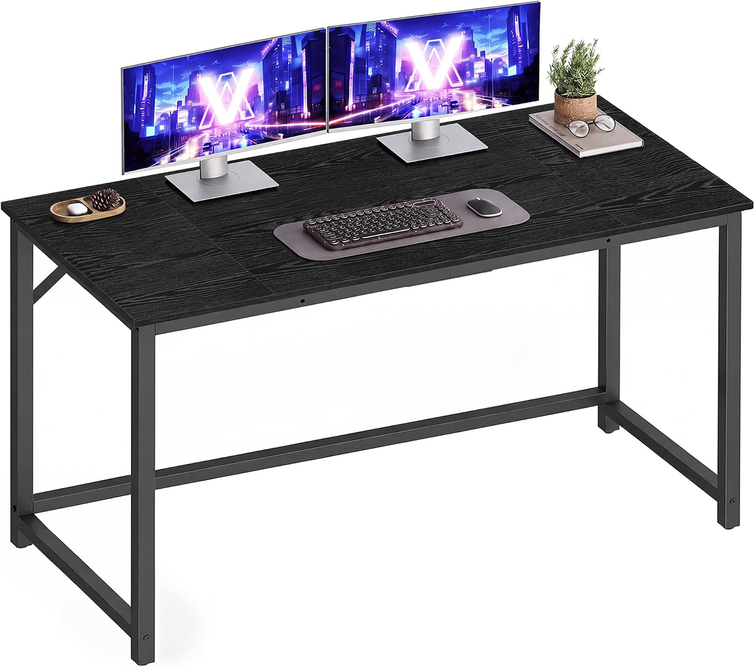 VASAGLE Computer Desk, Steel Frame Gaming Desk for Home Office, 47.2 Inch