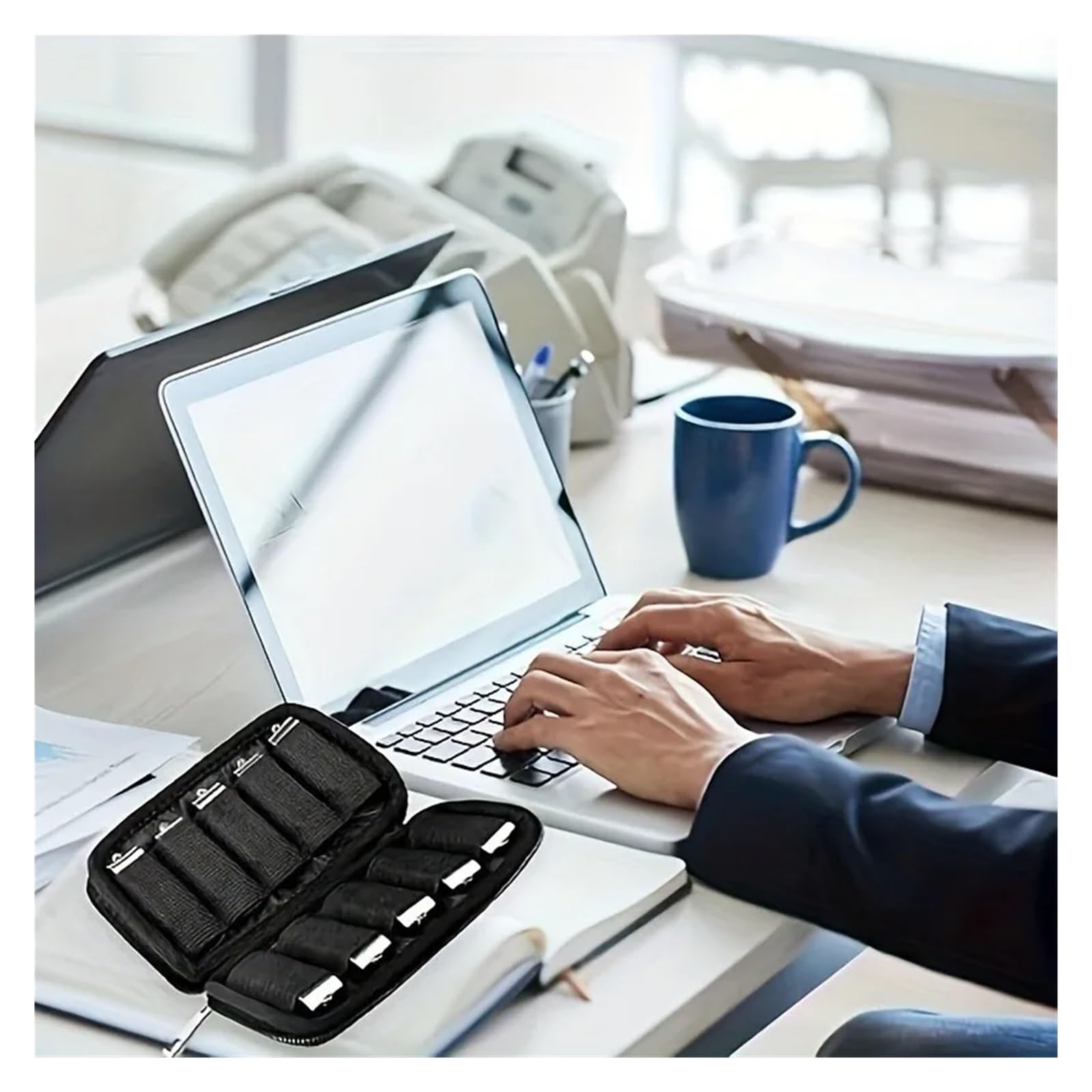 Estuche de almacenamiento para disco duro, 4 unidades, USB, organizador portátil, a prueba de polvo, para cable de tarjeta SD