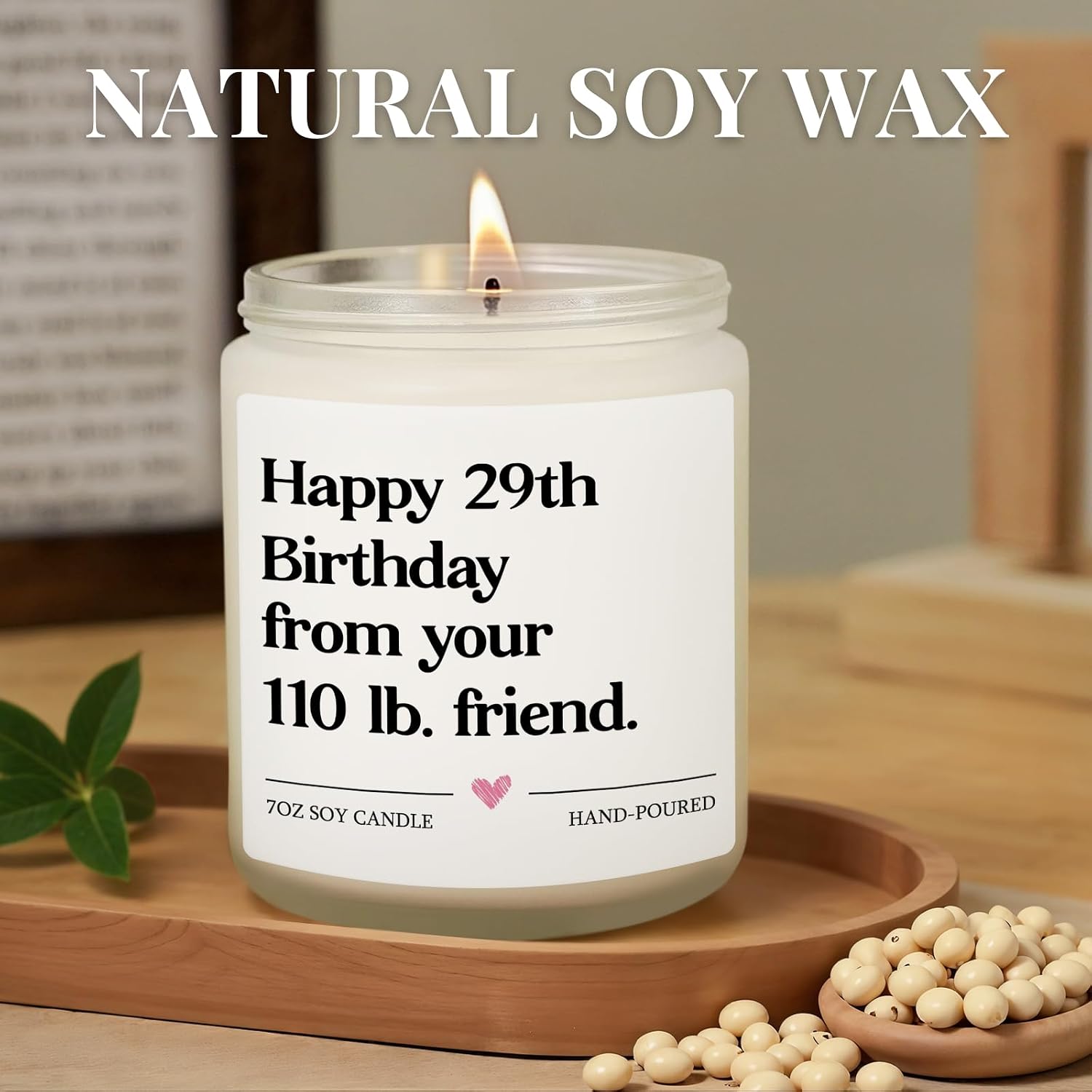 Best Friend Birthday Gifts for Women, Happy Birthday Candle, Lavender Scent