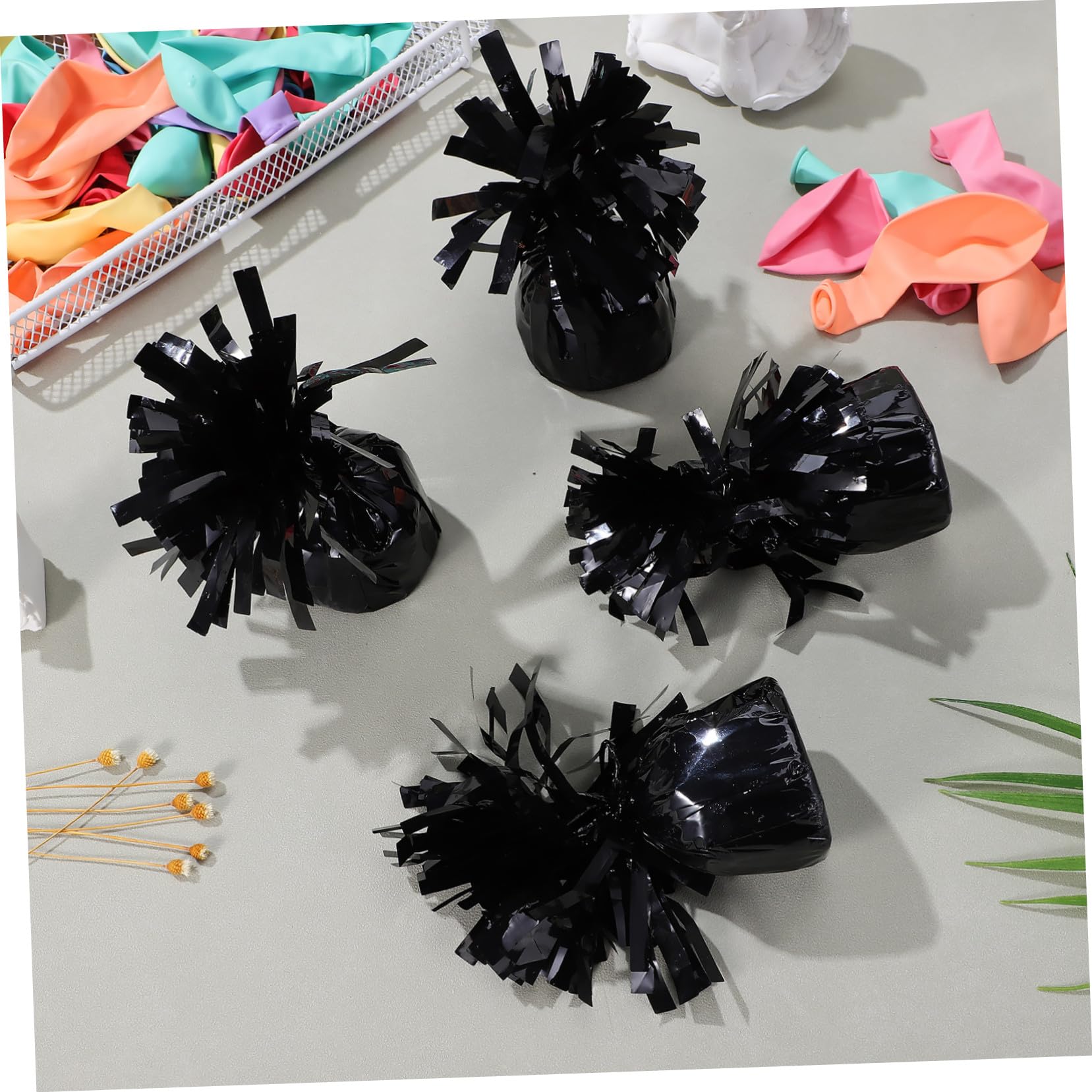 DOITOOL 8 Stück Teiliges Ballongewicht- Schwarze Wiederverwendbar Robust Vielseitig für Hochzeit Geburtstag Partydekoration Stabilisiert Helium Luftballons Einfache Anwendung ohne Werkzeug