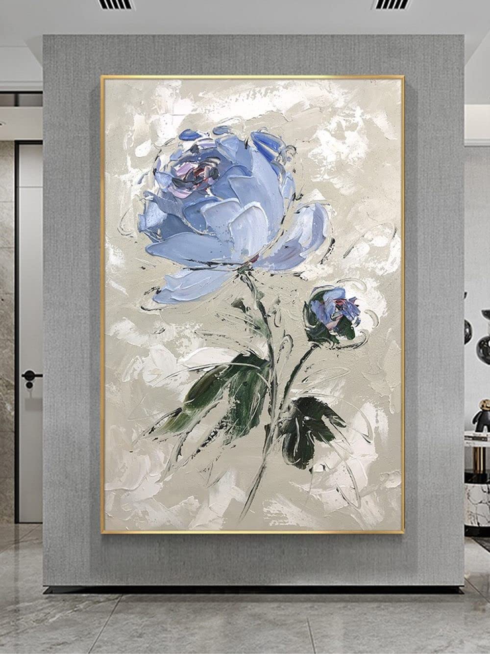 Pintura al óleo original pintada a mano sobre lienzo, obra de arte abstracta moderna para sala de estar, dormitorio, decoración de oficina, diseño sin marco