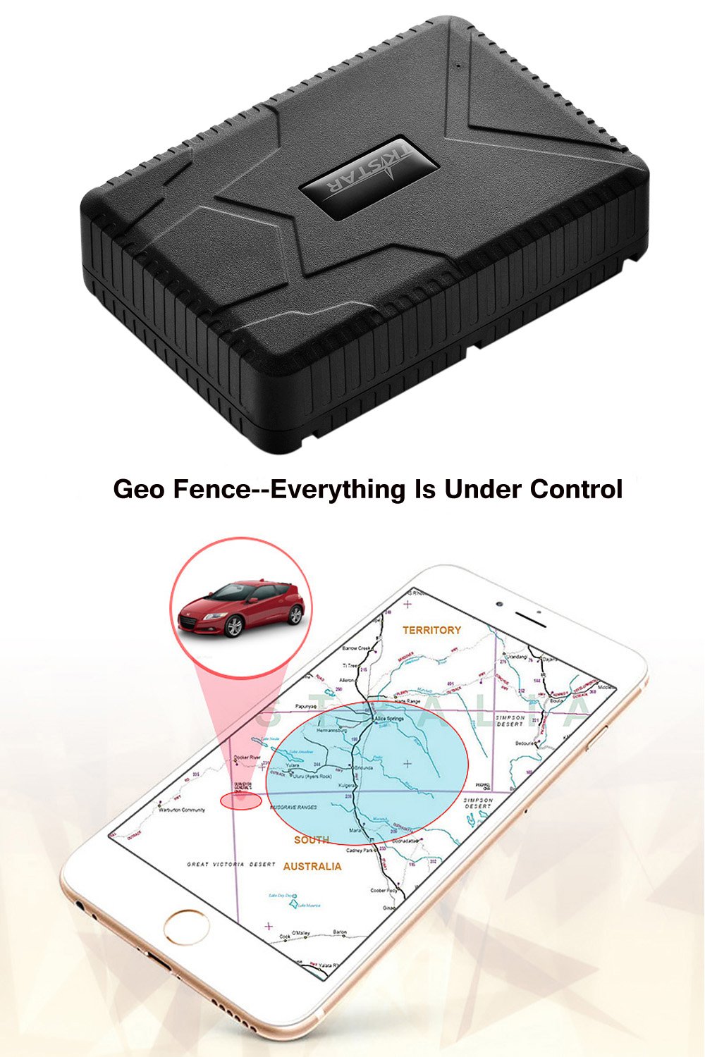 Juneo Tkstar Real Time Tracking System GPS Tracker per veicoli – spia//nascosta segreta/Covert – free Tracking Platform 10000 mAh 4 mesi standby waterproof-black TK915