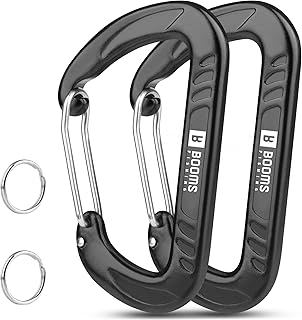 Booms Fishing CC10 軽量 耐荷重 12KN(1200kg) カラビナ 大型 Dリング 黒 キャンプ アウトドア用